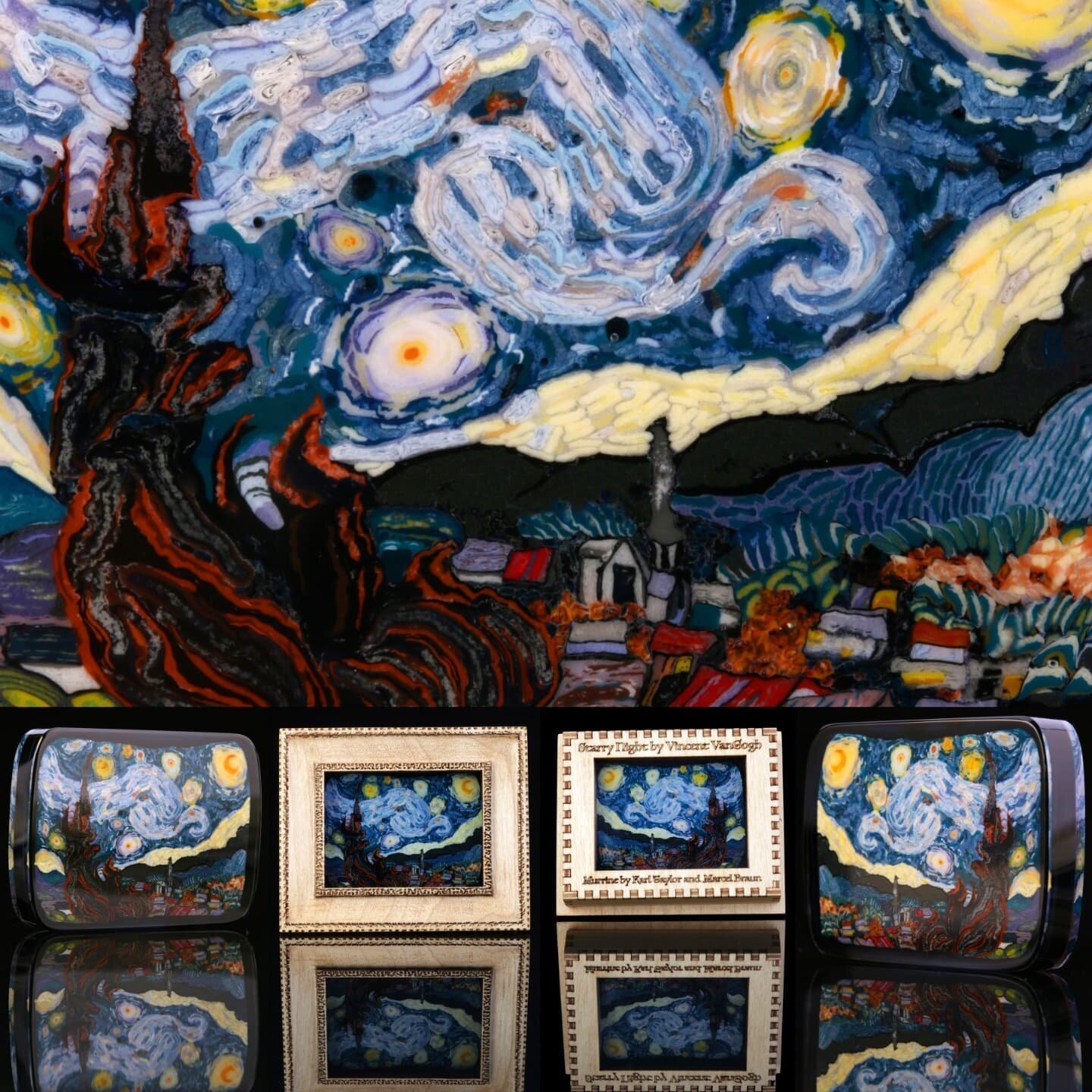 Starry Night Murrine Slabs V1 Are Finally Dropping Tomorrow, Friday December 17th @ 5pm PST! 👀
Price: 5,000$
Location: Astarshipineverygarage.com 
&amp; GrimmGlass.com
Thank you for your support! It's been a long road, but we couldn't be happier w